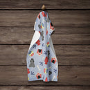 Dog House Collection Cocker Spaniel Black Kitchen Towel Velour Plush Front and Cotton Loop Back Machine Washable