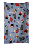Dog House Collection Cocker Spaniel Black Kitchen Towel Velour Plush Front and Cotton Loop Back Machine Washable