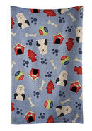 Dog House Collection Old English Sheepdog Kitchen Towel Velour Plush Front and Cotton Loop Back Machine Washable