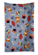 Dog House Collection Corgi Kitchen Towel Velour Plush Front and Cotton Loop Back Machine Washable