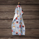Dog House Collection Pekingese Red White Kitchen Towel Velour Plush Front and Cotton Loop Back Machine Washable