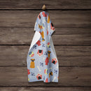 Dog House Collection Fawn Boxer Kitchen Towel Velour Plush Front and Cotton Loop Back Machine Washable