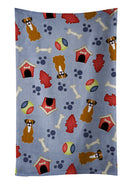 Dog House Collection Flashy Fawn Boxer Kitchen Towel Velour Plush Front and Cotton Loop Back Machine Washable