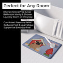 Dog House Collection Pug Brown Memory Foam Kitchen Mat Machine Washable Anti-Fatigue Cushion Comfort Bath or Kitchen Rug