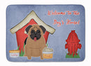 Dog House Collection Pug Brown Memory Foam Kitchen Mat Machine Washable Anti-Fatigue Cushion Comfort Bath or Kitchen Rug