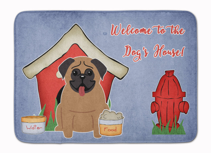 Dog House Collection Pug Brown Machine Washable Memory Foam Mat BB2759RUG