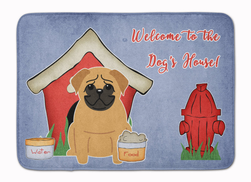 Dog House Collection Pug Brown Machine Washable Memory Foam Mat BB2761RUG