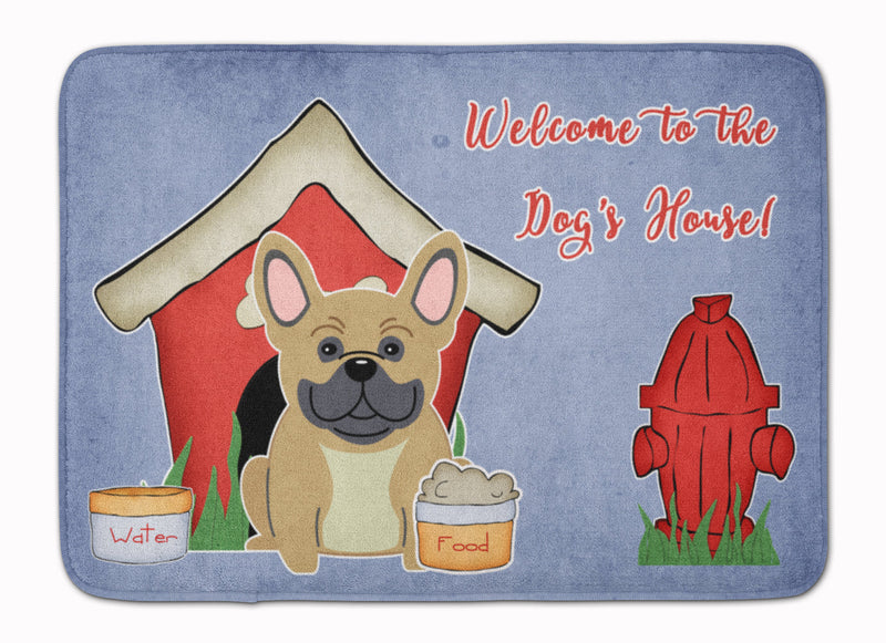 Dog House Collection French Bulldog Cream Machine Washable Memory Foam Mat BB2764RUG