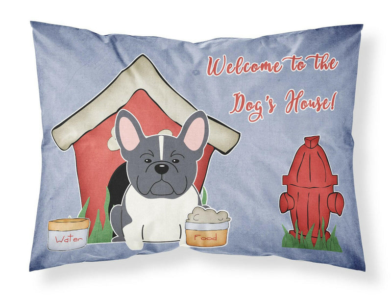 Dog House Collection French Bulldog Black White Fabric Standard Pillowcase BB2766PILLOWCASE