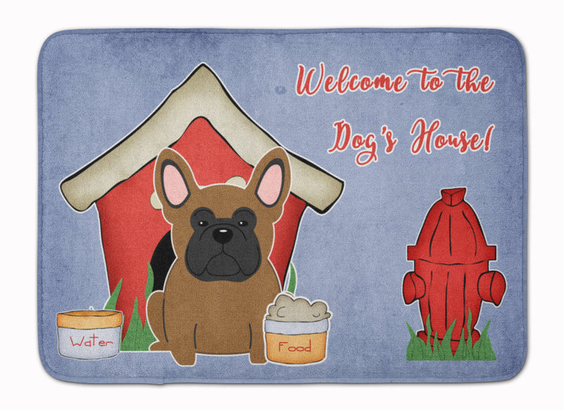 Dog House Collection French Bulldog Brown Machine Washable Memory Foam Mat BB2767RUG