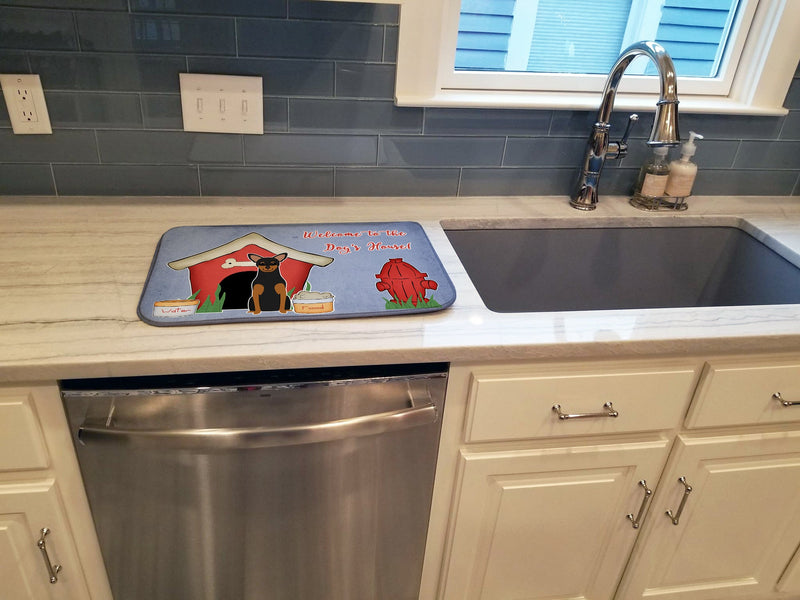 Dog House Collection Manchester Terrier Dish Drying Mat – Absorbent, Artistic Kitchen Essentials BB2782DDM