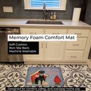 Dog House Collection Standard Schnauzer Black Grey Memory Foam Kitchen Mat Machine Washable Anti-Fatigue Cushion Comfort Bath or Kitchen Rug