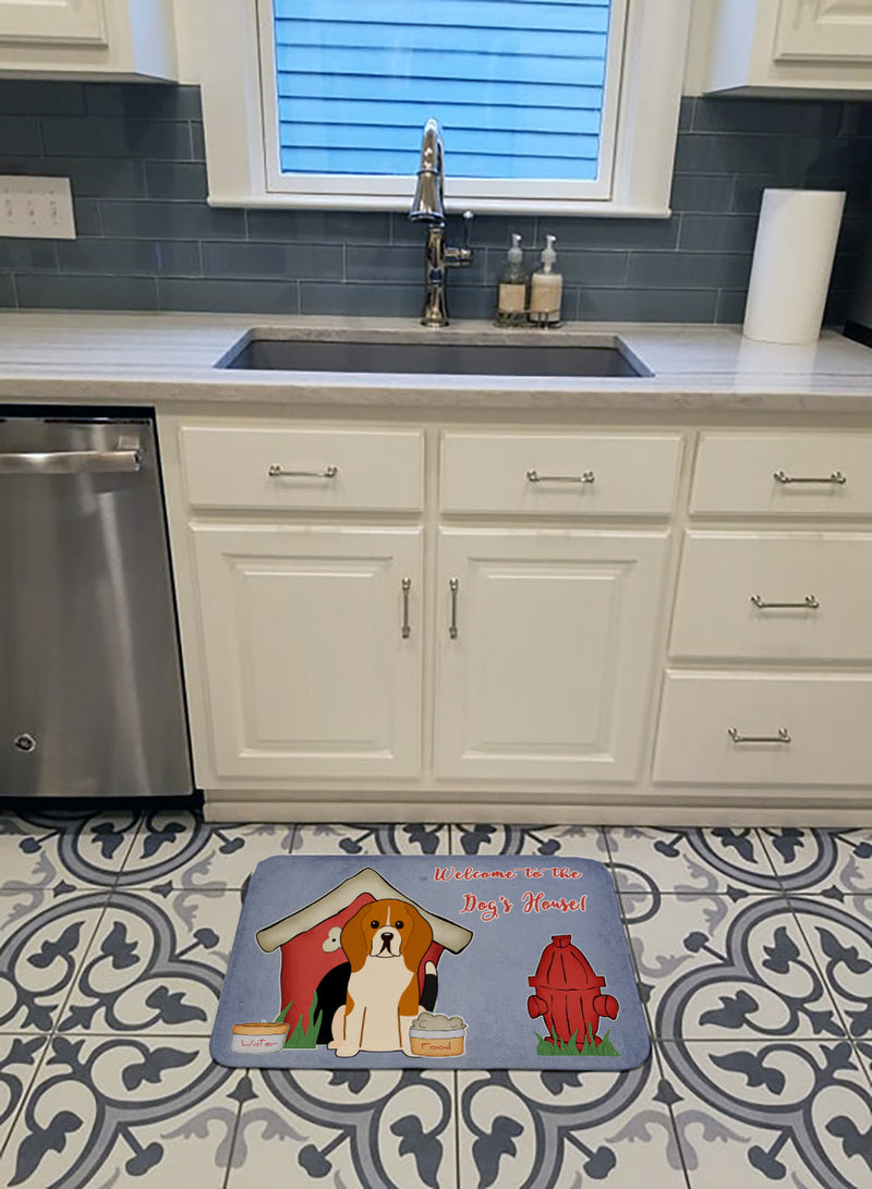 Dog House Collection Beagle Tricolor Machine Washable Memory Foam Mat BB2794RUG