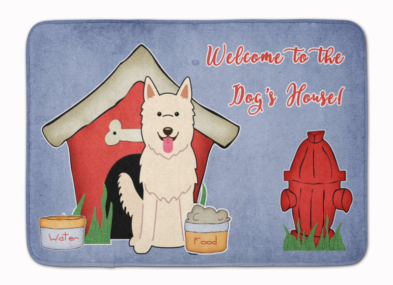 Dog House Collection White German Shepherd Machine Washable Memory Foam Mat BB2799RUG