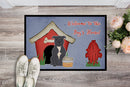 Dog House Collection Staffordshire Bull Terrier Blue Doormat Indoor Outdoor 24H X 36W Front Door Mat Rugs for Entryway, Non Slip Washable Low Pile,