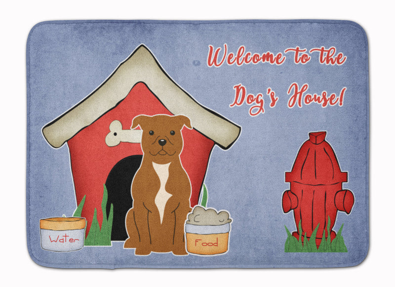 Dog House Collection Staffordshire Bull Terrier Brown Machine Washable Memory Foam Mat BB2801RUG