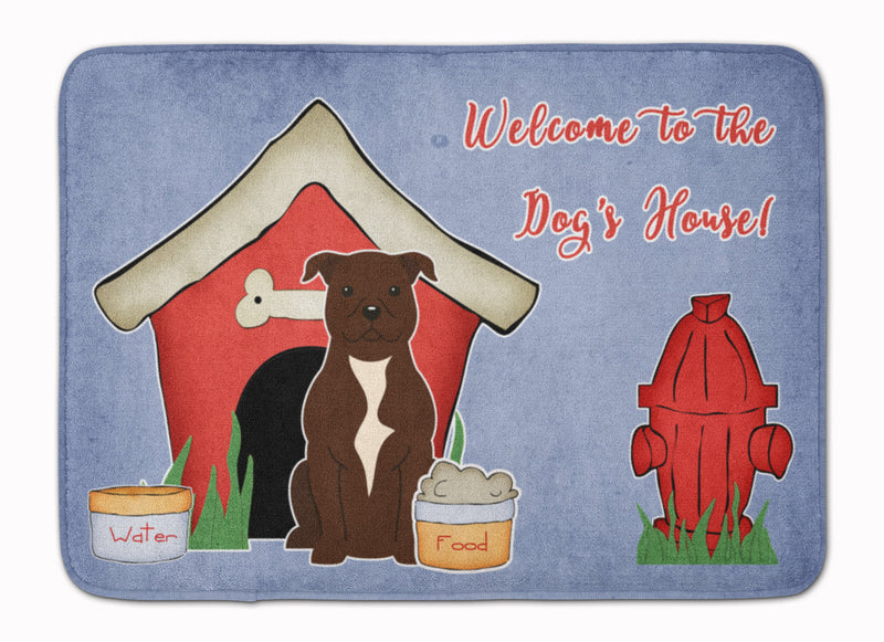 Dog House Collection Staffordshire Bull Terrier Chocolate Machine Washable Memory Foam Mat BB2802RUG