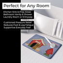 Dog House Collection Glen of Imal Tan Memory Foam Kitchen Mat Machine Washable Anti-Fatigue Cushion Comfort Bath or Kitchen Rug