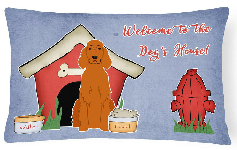 Dog House Collection Irish Setter Canvas Fabric Decorative Pillow BB2818PW1216