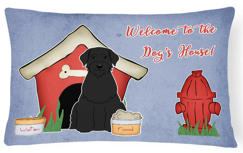 Dog House Collection Giant Schnauzer Canvas Fabric Decorative Pillow BB2820PW1216