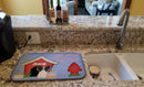 Dog House Collection Papillon Black White Dish Drying Mat Absorbent Dish Drying Mat Pad for Kitchen Counter Dish Drainer Mat for Countertop, 14 x 21", Multicolor