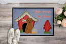 Dog House Collection Briard Brown Doormat Indoor Outdoor 24H X 36W Front Door Mat Rugs for Entryway, Non Slip Washable Low Pile,