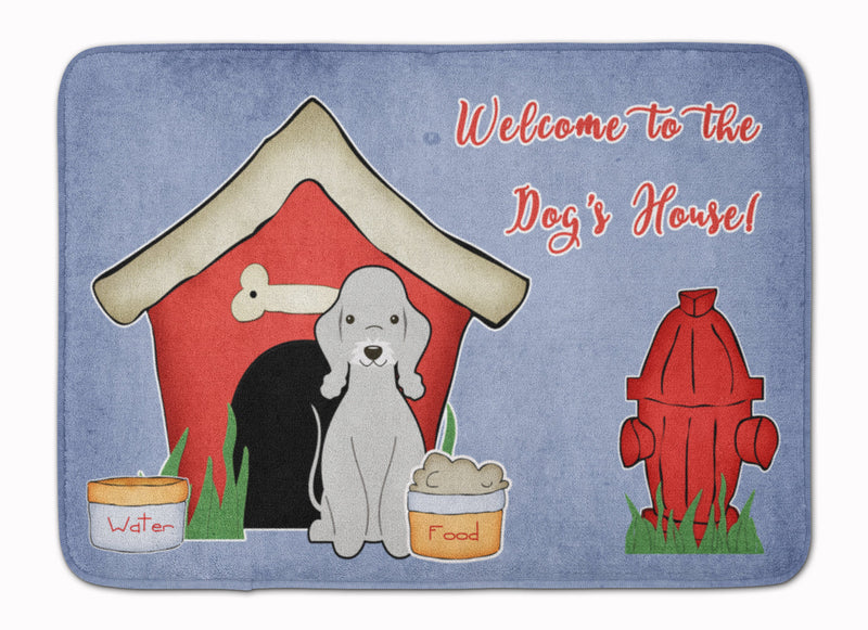 Dog House Collection Bedlington Terrier Blue Machine Washable Memory Foam Mat BB2844RUG