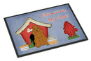 Dog House Collection Cocker Spaniel Red Doormat Indoor Outdoor 18H X 27W Front Door Mat Rugs for Entryway, Non Slip Washable