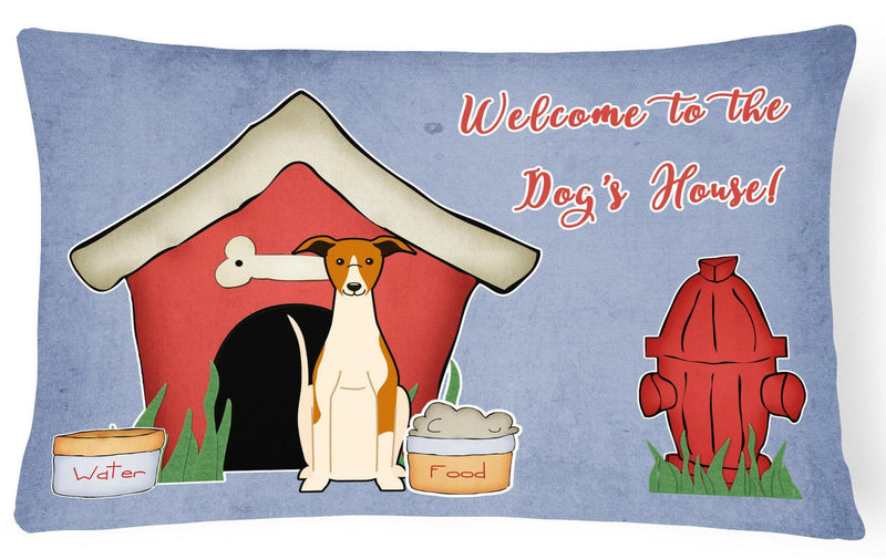 Dog House Collection Whippet Canvas Fabric Decorative Pillow BB2853PW1216