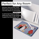 Dog House Collection White Boxer Cooper Memory Foam Kitchen Mat Machine Washable Anti-Fatigue Cushion Comfort Bath or Kitchen Rug
