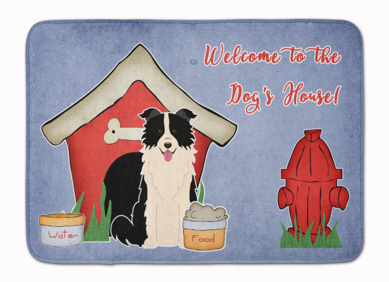 Dog House Collection Border Collie Black White Machine Washable Memory Foam Mat BB2872RUG