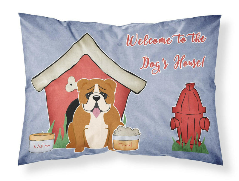 Dog House Collection English Bulldog Red White Fabric Standard Pillowcase BB2874PILLOWCASE