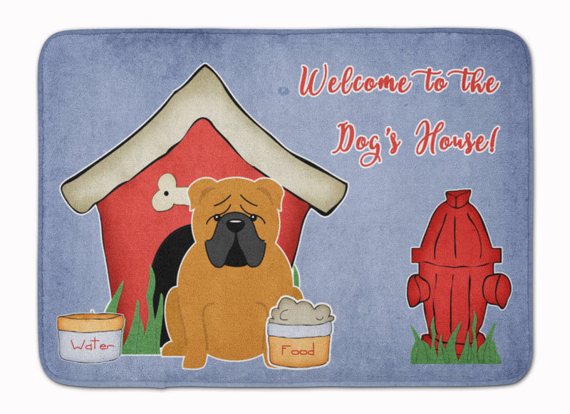 Dog House Collection English Bulldog Red Machine Washable Memory Foam Mat BB2876RUG