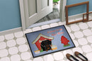 Dog House Collection Wire Haired Dachshund Black Tan Doormat Indoor Outdoor 24H X 36W Front Door Mat Rugs for Entryway, Non Slip Washable Low Pile,