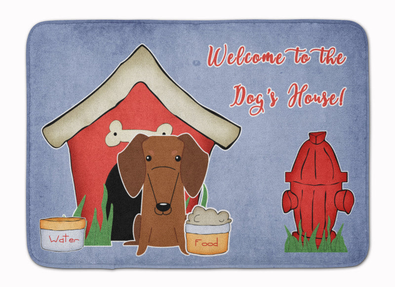 Dog House Collection Dachshund Red Brown Machine Washable Memory Foam Mat BB2884RUG