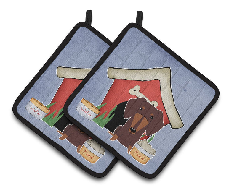 Dog House Collection Dachshund Chocolate Pair of Pot Holders