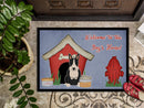 Dog House Collection Bull Terrier Black White Doormat Indoor Outdoor 24H X 36W Front Door Mat Rugs for Entryway, Non Slip Washable Low Pile,