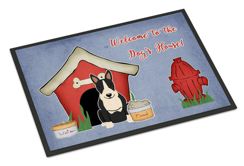 Dog House Collection Bull Terrier Black White Indoor or Outdoor Mat 18x27 BB2887MAT