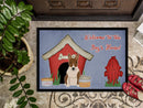 Dog House Collection Bull Terrier Brindle Doormat Indoor Outdoor 24H X 36W Front Door Mat Rugs for Entryway, Non Slip Washable Low Pile,