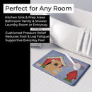 Dog House Collection Chow Chow Cream Memory Foam Kitchen Mat Machine Washable Anti-Fatigue Cushion Comfort Bath or Kitchen Rug