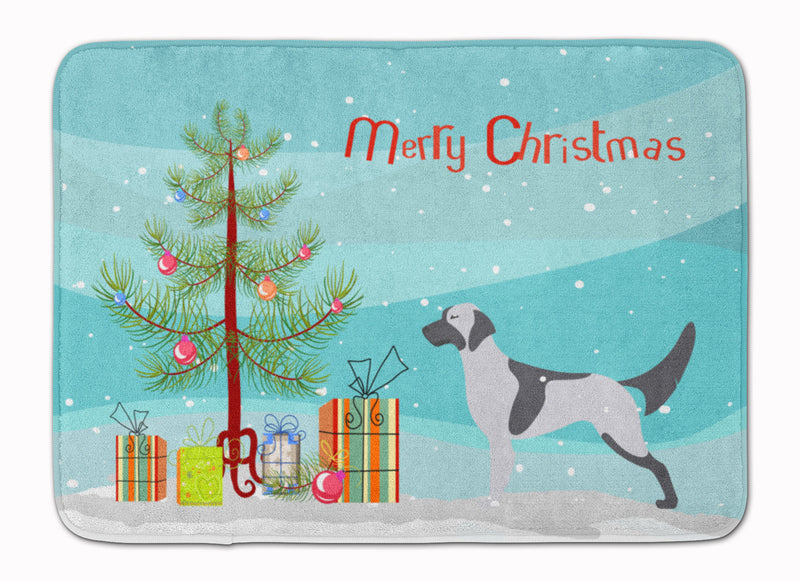 English Setter Merry Christmas Tree Machine Washable Memory Foam Mat BB2899RUG