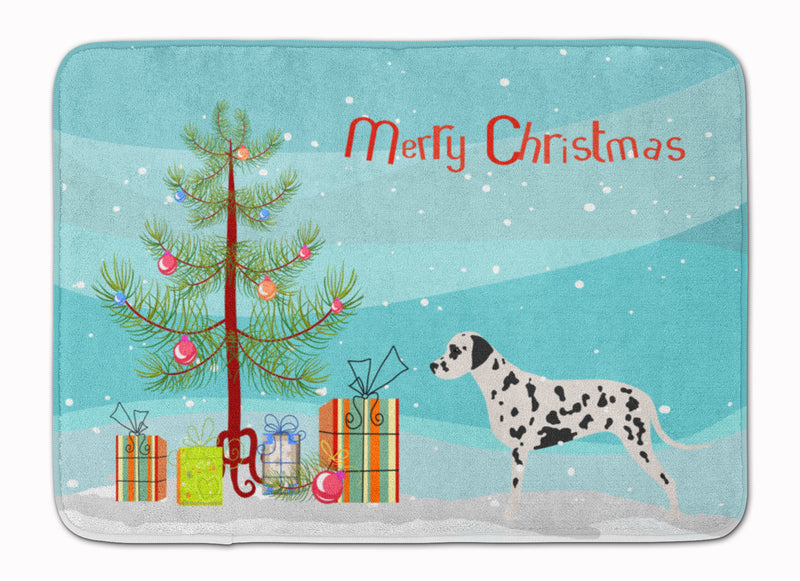 Dalmatian Merry Christmas Tree Machine Washable Memory Foam Mat BB2901RUG