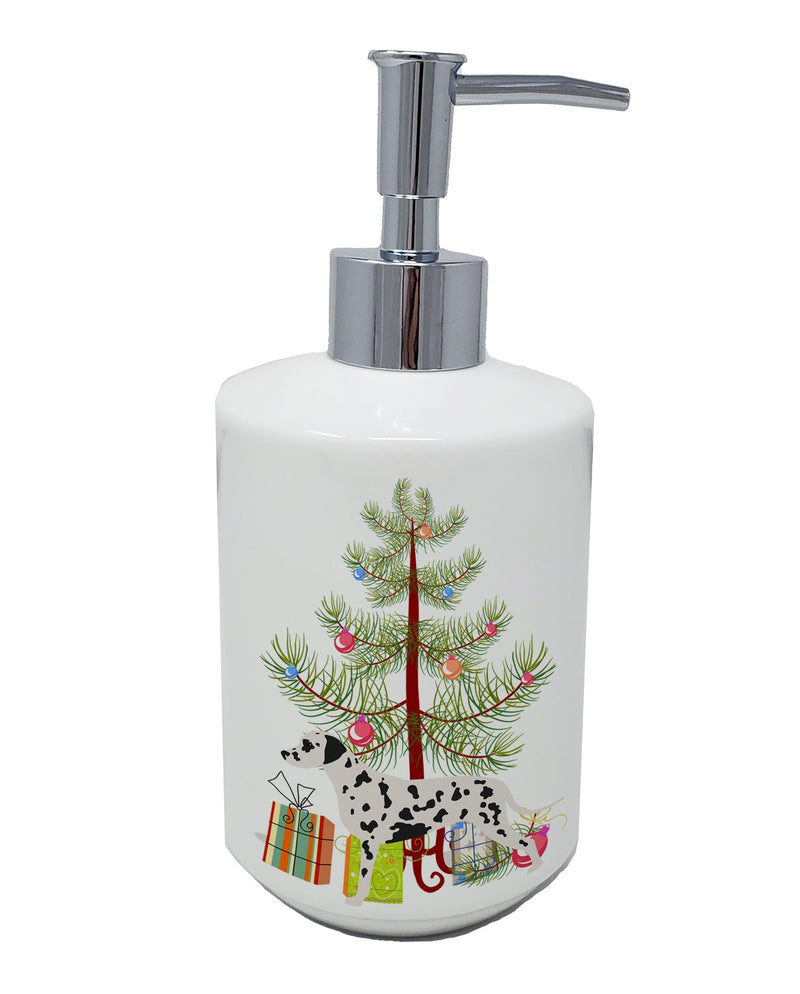 Dalmatian Merry Christmas Tree Ceramic Soap Dispenser