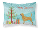Bloodhound Merry Christmas Tree Fabric Standard Pillowcase – Artistic Decorative Front, White Back BB2902PILLOWCASE