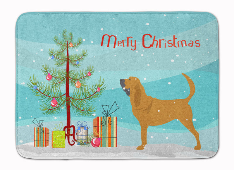 Bloodhound Merry Christmas Tree Machine Washable Memory Foam Mat BB2902RUG