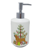 Bloodhound Merry Christmas Tree Ceramic Soap Dispenser
