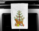 Bloodhound Merry Christmas Tree Kitchen Towels – Set of 2 - Decorative & Absorbent Cotton | BB2902WTKT