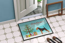 Welsh Terrier Merry Christmas Tree Doormat Indoor Outdoor 18H X 27W Front Door Mat Rugs for Entryway, Non Slip Washable