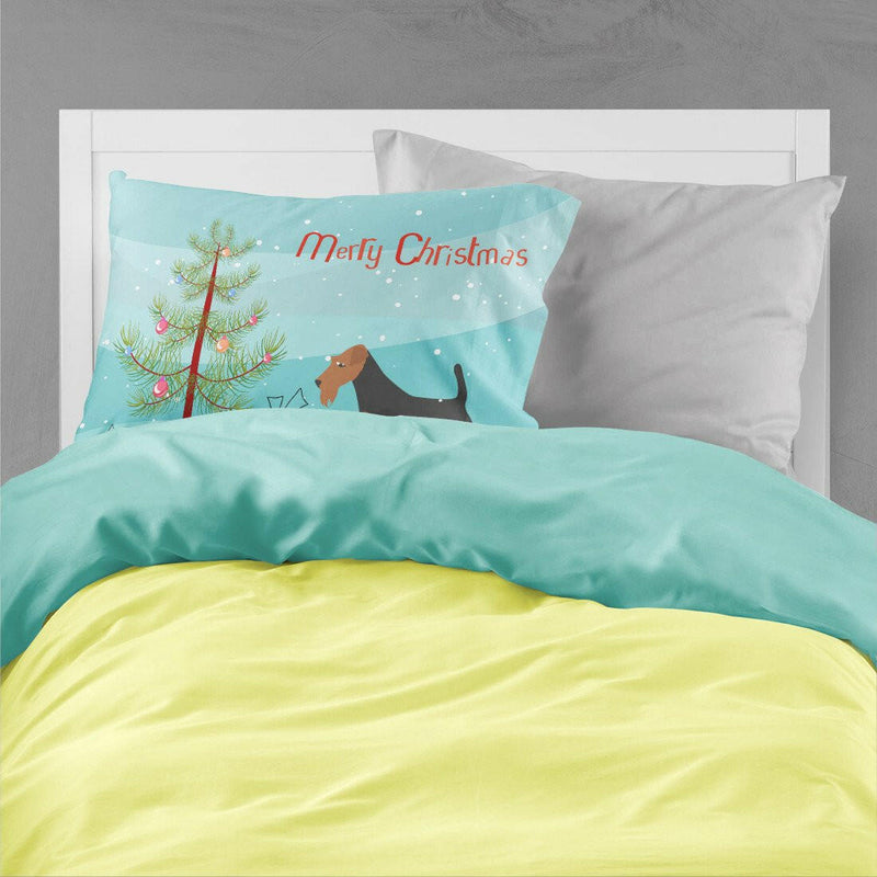 Welsh Terrier Merry Christmas Tree Fabric Standard Pillowcase BB2903PILLOWCASE