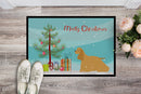 Cocker Spaniel Merry Christmas Tree Doormat Indoor Outdoor 18H X 27W Front Door Mat Rugs for Entryway, Non Slip Washable